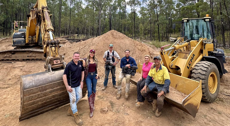 The Maverkade Mining crew group photo in the gold mining site.